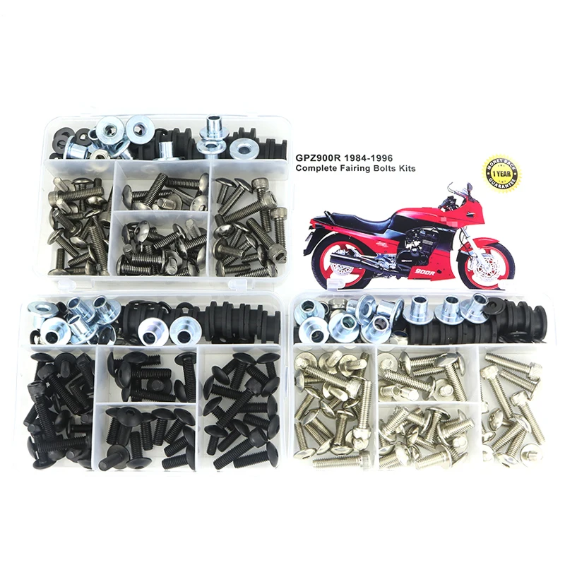 Pasuje do Kawasaki GPZ900R 1984-1996 pełny zestaw owiewki motocykl stalowe śruby nakrętki owiewki klipsy GPZ 900R