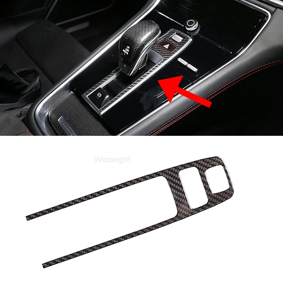 

Wooeight 1x Real Carbon Fiber Park Brake Buttons Frame Molding Cover Trim Gear Shift Head Trim Fit for Porsche Cayenne Panamera