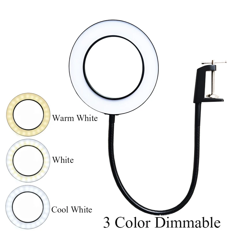 

LED Magnifying Glass Lamp 5x Table Lamp Clip On Light Dimming Stepless Dimming 3 Color For Repair Beauty Skincare Reading Work