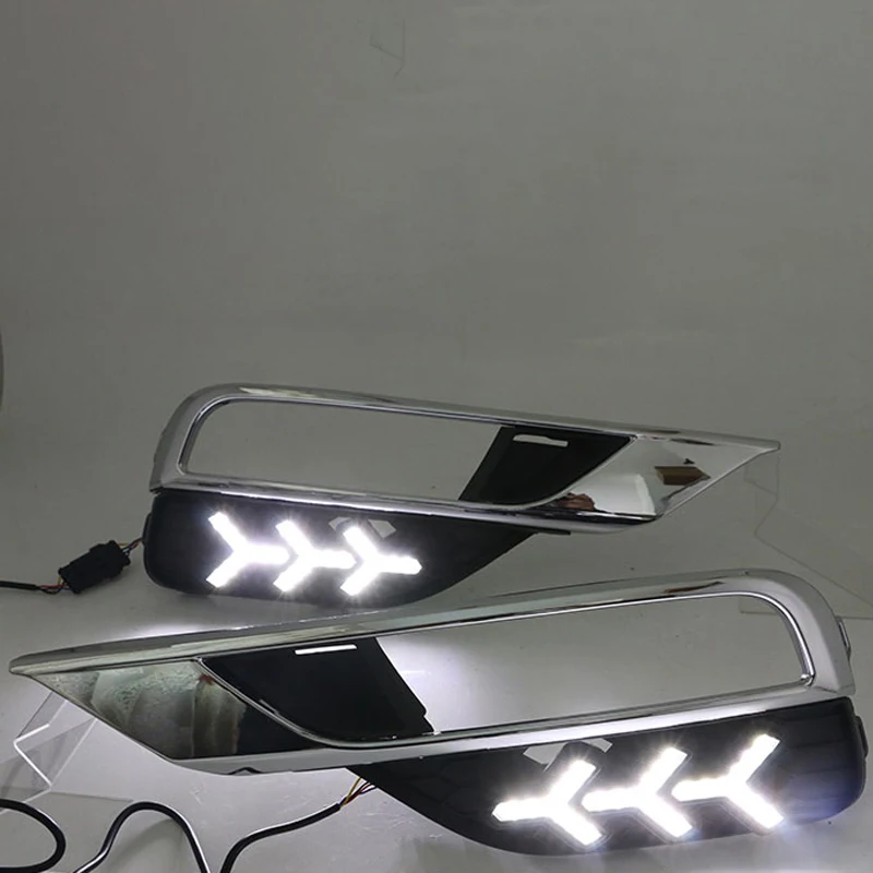 For Honda CRV CR-V 2015 2016 LED Car DRL daytime running light Bumper Front Fog lamp Turn Signal yellow