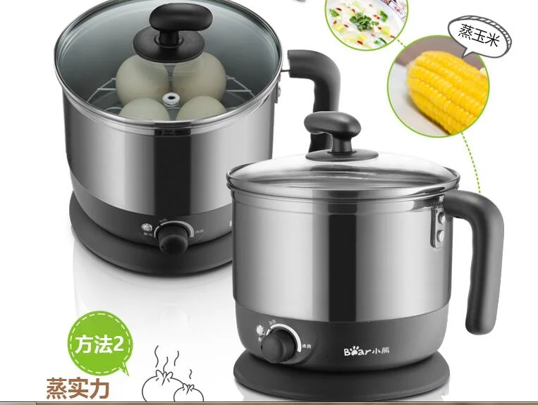 

Bear DRG-210GA electric hot pan electric skillet stainless steel multi egg cooker 1L houshold mini noodle cooker 110-220-240v