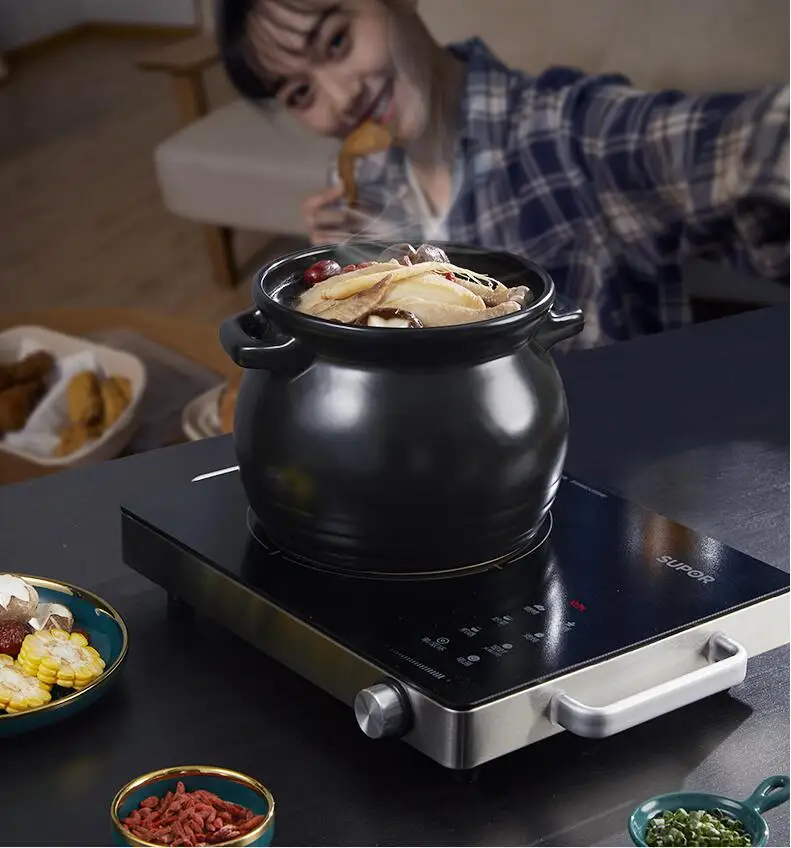 Электрическая керамическая плита, 220 В, 2200 Вт, бытовая индукционная плита для жарки, подходит для кастрюли диаметром 14-20 см (без подбора кастрюль)