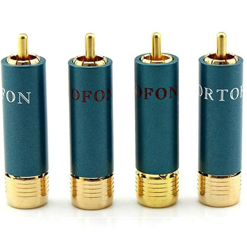 Hifi 4 pçs/lote banhado a ouro HIFI RCA Plug Hi-end Ortofon Referência 8NX Conectores RCA