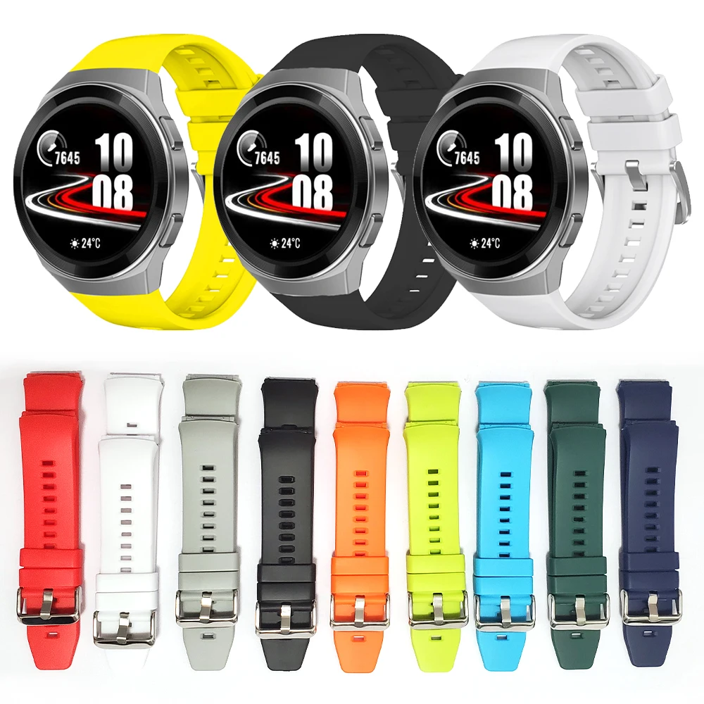 Official Style Silicone TPU Band For HUAWEI WATCH GT 2e GT2e Strap Wristband Replaceable Solid color Watchband Belt ремешок