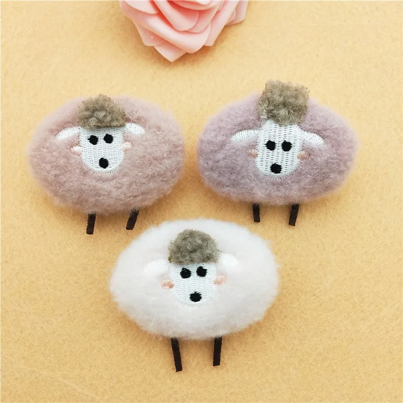 10Pcs/Lot Plush Cartoon Stuffed Sheep Penguin Patches Appliques For Baby Sock Sewing Accessories DIY Hair Clip Decoration