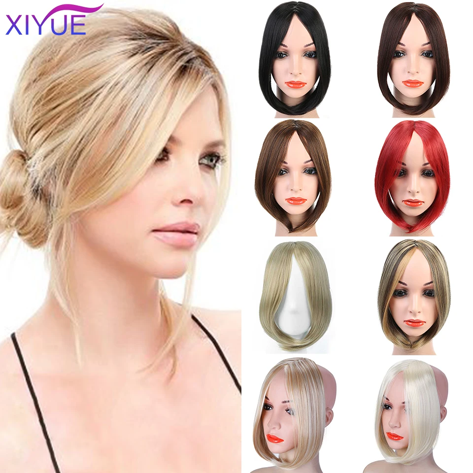 XIYUE Fringe Clip In Hair Bangs Hairpiece Clip In Hair Extensions Heat Resistant Synthetic Fake Bangs Hair Piece Hair Pad/Bangs