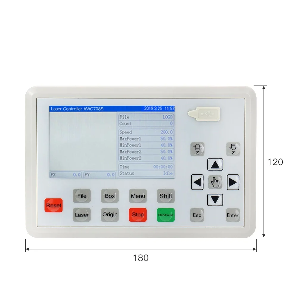 Trocen AWC708S Co2 Laser Controller Systeem Voor Co2 Lasergravure Snijmachine Vervangen AWC708C Lite Ruida Leetro