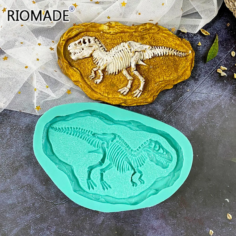 Big Size Tyrannosaurus Ankylosaurus Skeleton Model Dinosaur Specimen Silicone Mold For Biscuit Dessert Chocolate Cake Tools