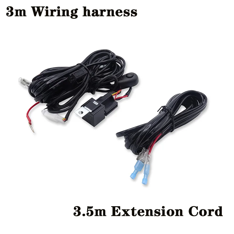 

Car LED Light Bar Wire 3m Wiring Harness+ 3.5m Extension Cord 12V/20A or 24V/10A Universal For Car UTV ATV