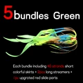 5 paquetes de color verde