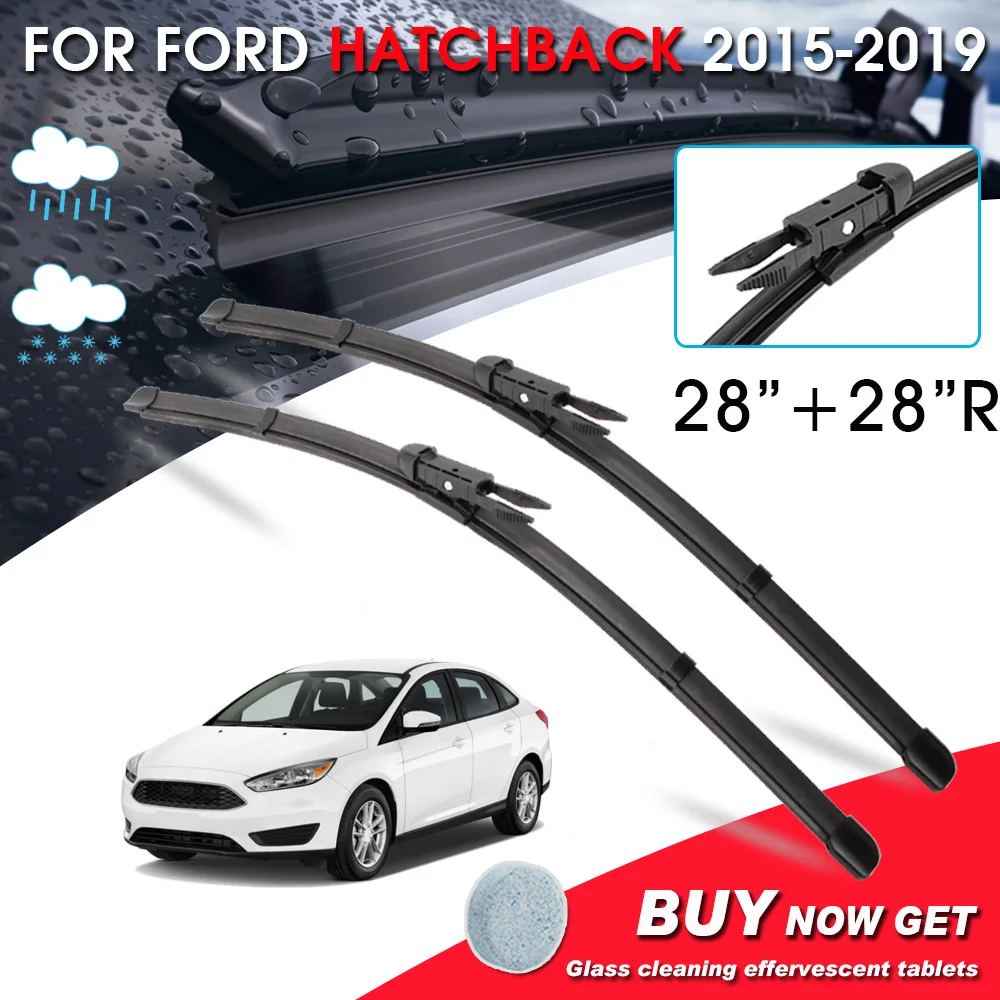 

BROSHOO Car Fornt Window Windshield Wipers Blade For Ford Hatchback 28"+28"R LHD&RHD Car Model Year 2015-2019 Auto Accessories
