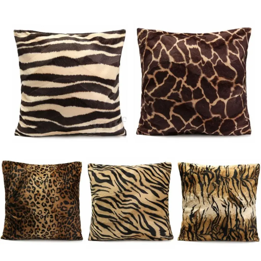 Jednostronnie Leopard nadruk zebry kwadratowy poszewka na poduszkę Sofa salon dekoracyjna poduszka w tym nadruk zwierzęta poduszka poduszka Home Decor