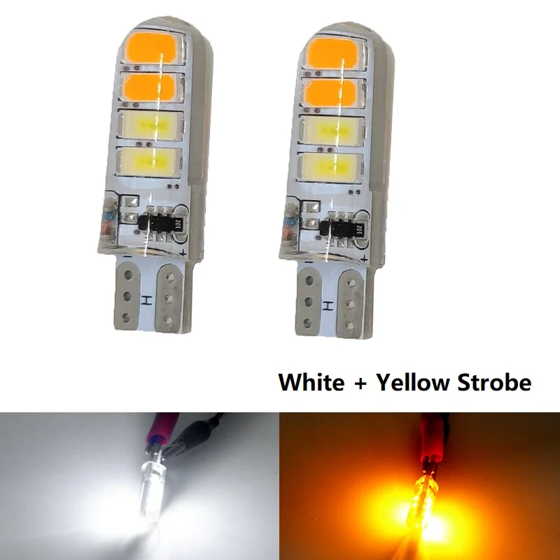 2X T10 W5W 5630 8SMD Led Strobe Flash light 194 168 LED blink Light Bulb Clearance Lights Car side wedge parking 12V Lights