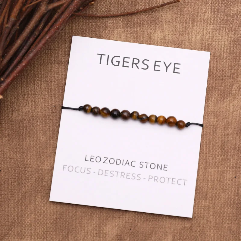 ليو زودياك الرغبات سوار ليو جوهرة سوار حجر عين النمر الصداقة سوار بلورات استشفاء هدية عيد ميلاد للنساء #2