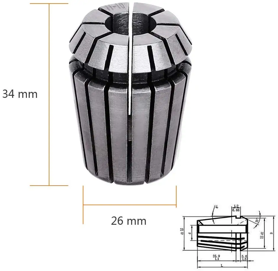 Er20 pinça de mola 1-10mm, mandril de pinça de mola de precisão para máquina de gravação cnc e fresagem, acessórios de máquina de torno, 1 peça