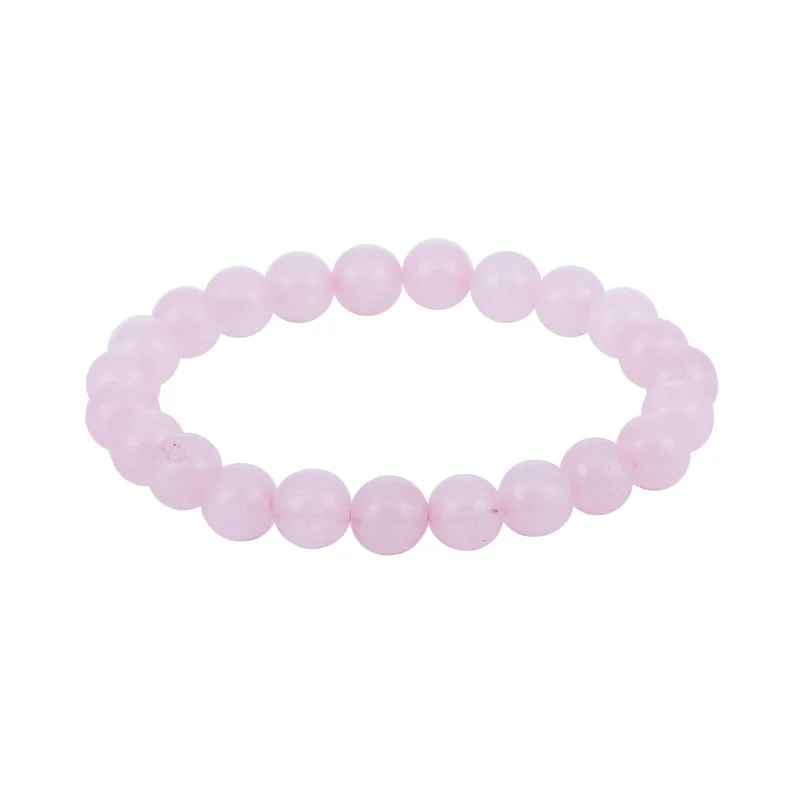 2022 Natural Stone Pink Quartz Bracelets for Women Handmade Rose Gems Crystal Beads Elastic Cord Bracelet Jewelry Gifts