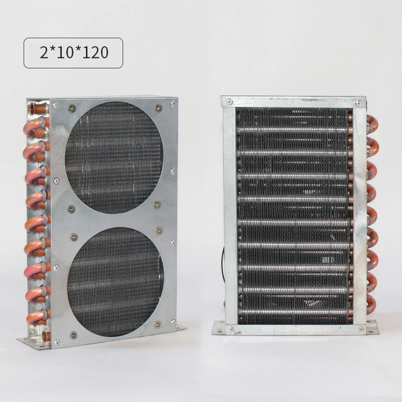 Double tuyere condenser evaporator water-cooled fin copper tube radiator heat sink medical beauty equipment