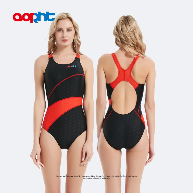 Women One Piece Professional Sport Racing Training SwimWear Triangle Waterproof Plus Size Bodybuilding Bathing Beach SwimSuit