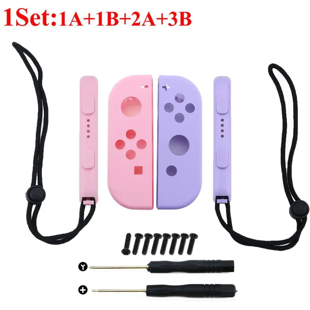 YuXi For Joy-con Shell for Nintend Switch NS JoyCon Controller DIY Replacement Housing Shell & Hand Wrist Strap Rope Strips