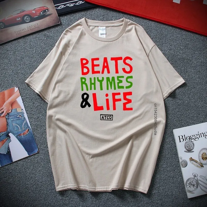 Streetwear Rhymes Life T Shirt Atcq A Tribe Called Quest Hip Hop Men Graphic T Shirts Cotton Harajuku Short Sleeved T-Shirt