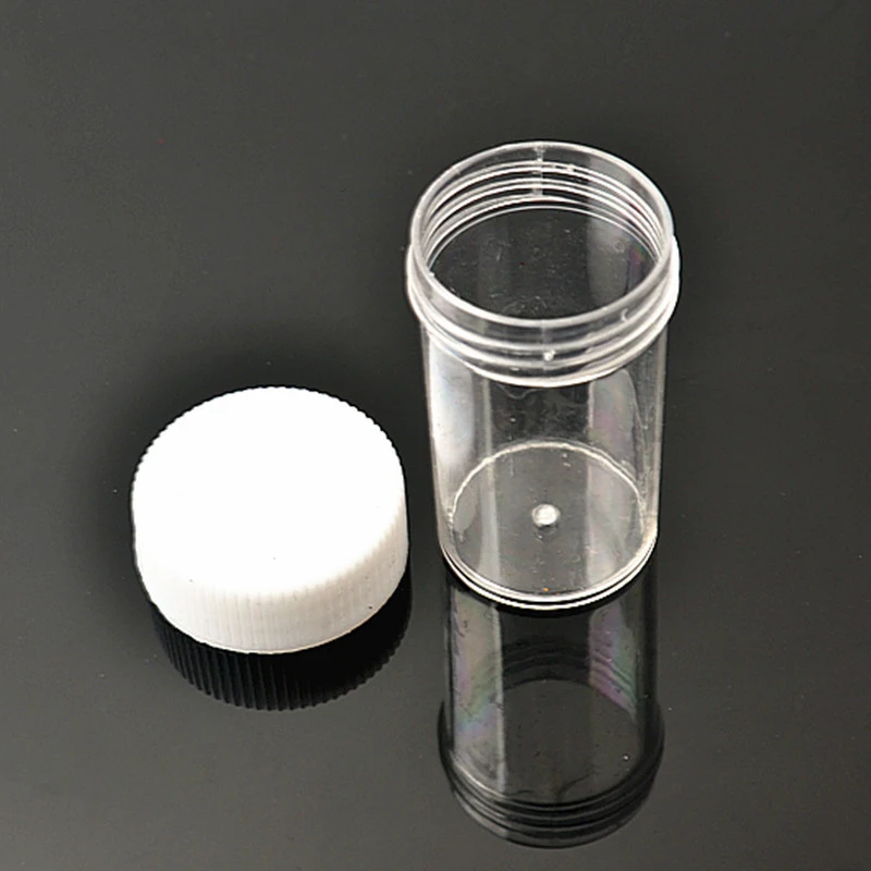 plastic Portable Cosmetic Empty Jar Pot Box Makeup Nail Art Bead Storage Container Round Bottle Transparent Cream 1pc