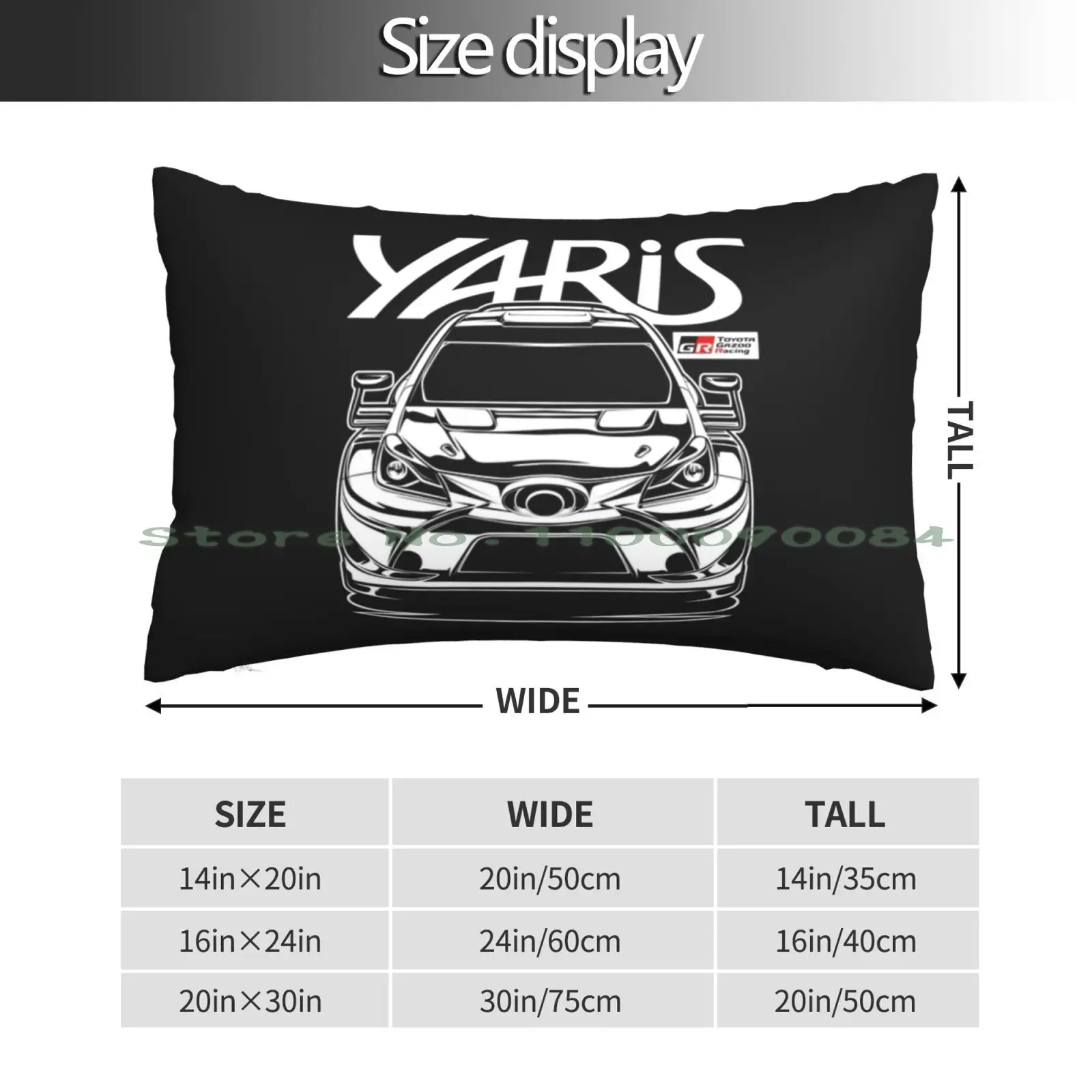 Wrc Yaris Gazoo Racing ( White Print ) Pillow Case 20x30 50*75 Sofa Bedroom Heart Shaped Balloons Valentines Day Lovecore