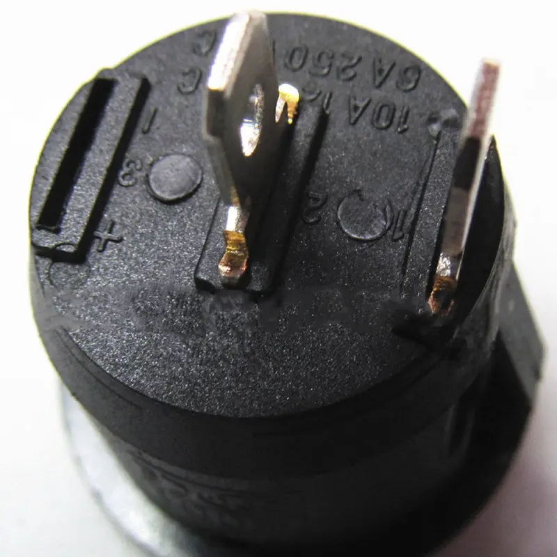 10 sztuk/partia 16mm 125 V/250 V średnica małe okrągłe przełączniki łodzi czarny Mini okrągły czerwony 2 Pin wyłącznik kołyskowy