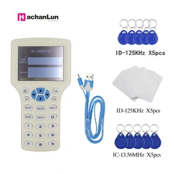 English Smart Card Writer RFID Tag Copier Reader Writer IC/ID 10 Frequency 125Khz-13.56Mhz Rfid Duplicator With USB Cable