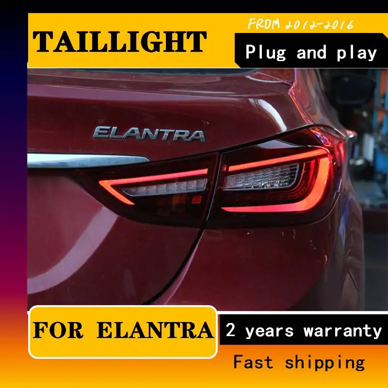 Car Styling For Hyundai Elantra Tail Lights New Elantra MD Dynamic Turn Signal Rear Lamp DRL+Brake+Park+Signal Car Accessories