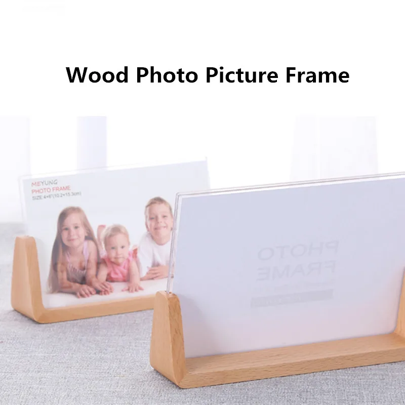 10 Inch Wooden Photo Picture Frame Table Number Acrylic Sign Holder Display Stand Menu Paper Card Holder