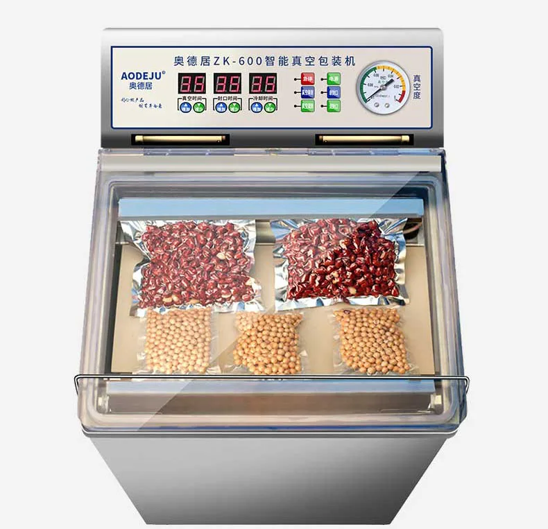 

Wet and Dry Food Sealer 220V Commercial Vacuum Food Packing Machine Double Tea Sealing Machine ZK-600