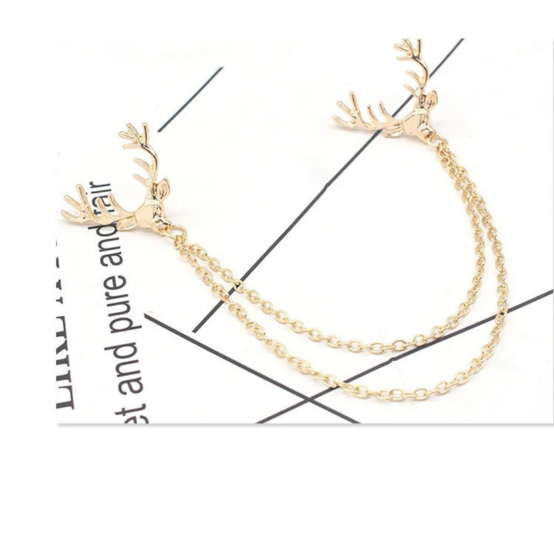 2020 합금 정장 셔츠, 작은 사슴 머리 술 칼라 바늘, 고급 크리스마스 동물 남성 및 여성 의류 액세서리