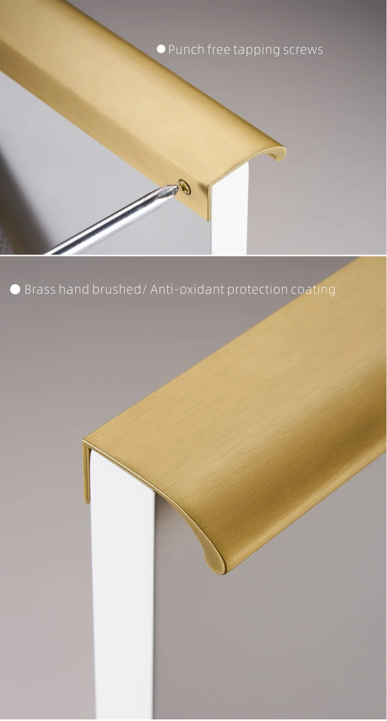Dooroom Möbelgriffe aus massivem Messing, verdeckte Griffe, Schubladenknöpfe für Kleiderschrank, Kommode, Schrank, Schublade, Großhandel erhältlich – Detail 5