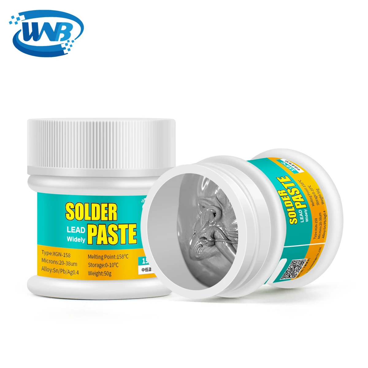 WNB 50g Leaded Sn62.8/Pb36.8/Ag0.4 Solder Tin Paste Melting Point 158℃ Soldering Paste Welding For SMD PCB Circuit Board Repair