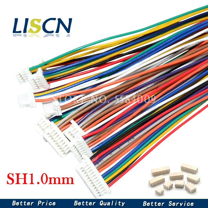 10Sets SH1.0 JST1.25 ZH1.5 PH2.0 XH2.54 Connector Female+Male 2/3/4/5/6/7/8/9/10P Plug With Cable 10/20/30cm