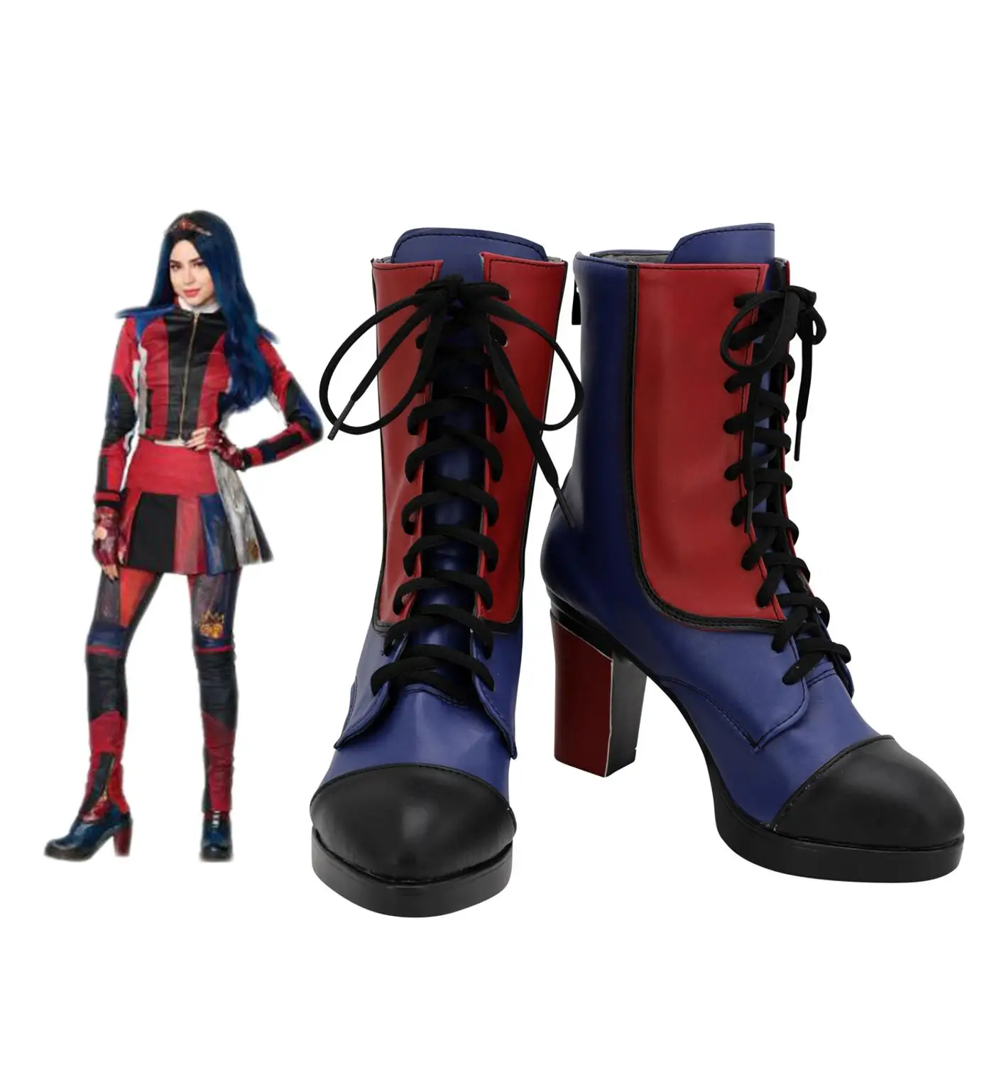 Descendants 3 Evie Cosplay Boots High Heel Shoes Custom Made