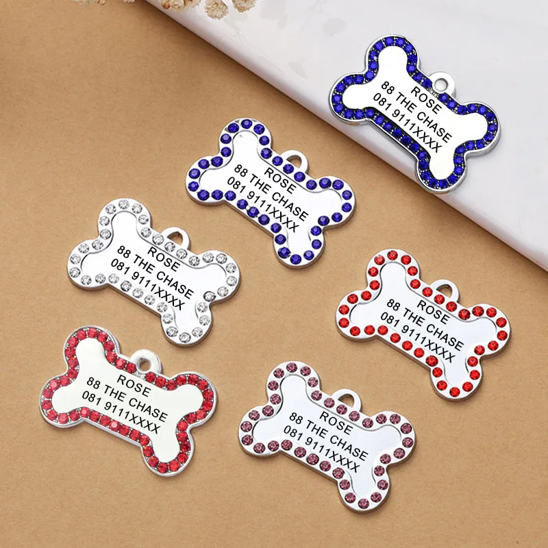 Personalized Pet ID Tags Engraved Pet Name Number Address Cat Dog Collar Pet Pendant Puppy Cat Necklace Charm Collar Accessories