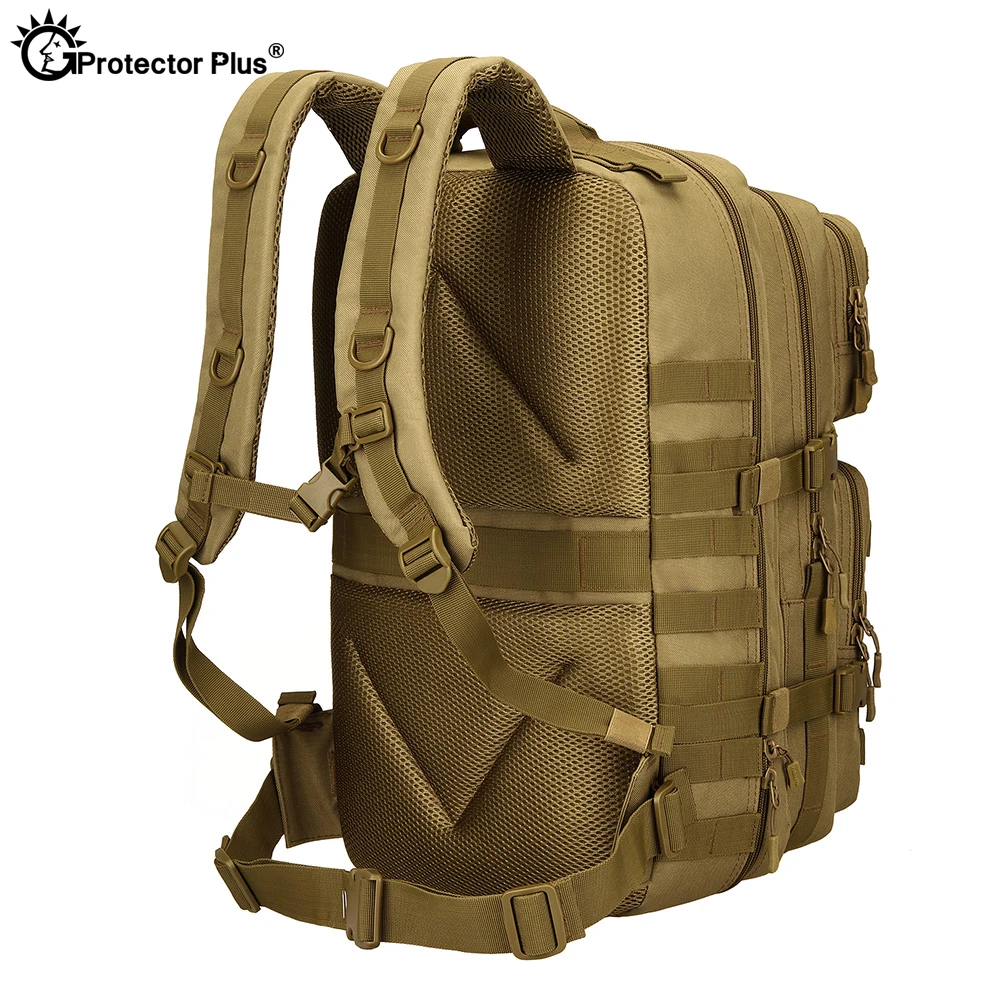 Protector PLUS-impermeável Tático Mochila Militar, Grande Capacidade, Desporto ao ar livre, Camo Mochila, Viagem, Camping, Saco Durável, 45L