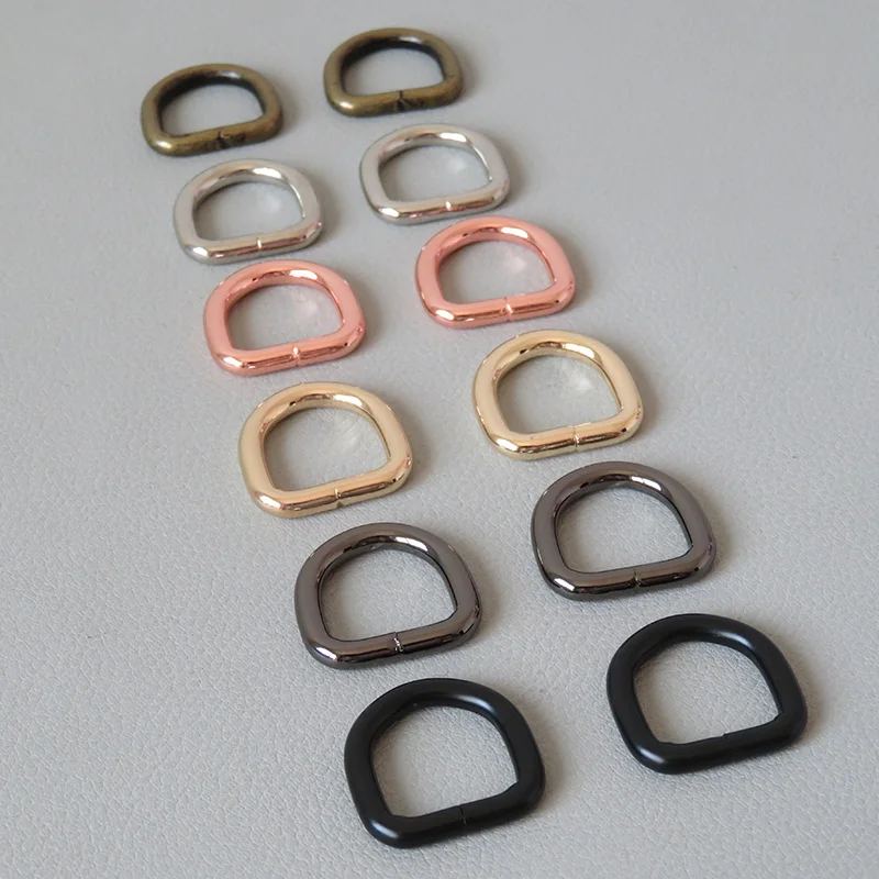 

20Pcs/Lot Wholesale Inside 15mm Metal D Rings Blet Loop Straps Clasp For Bag Backpack Handbag Dog Collar Leash Sewing Hardware