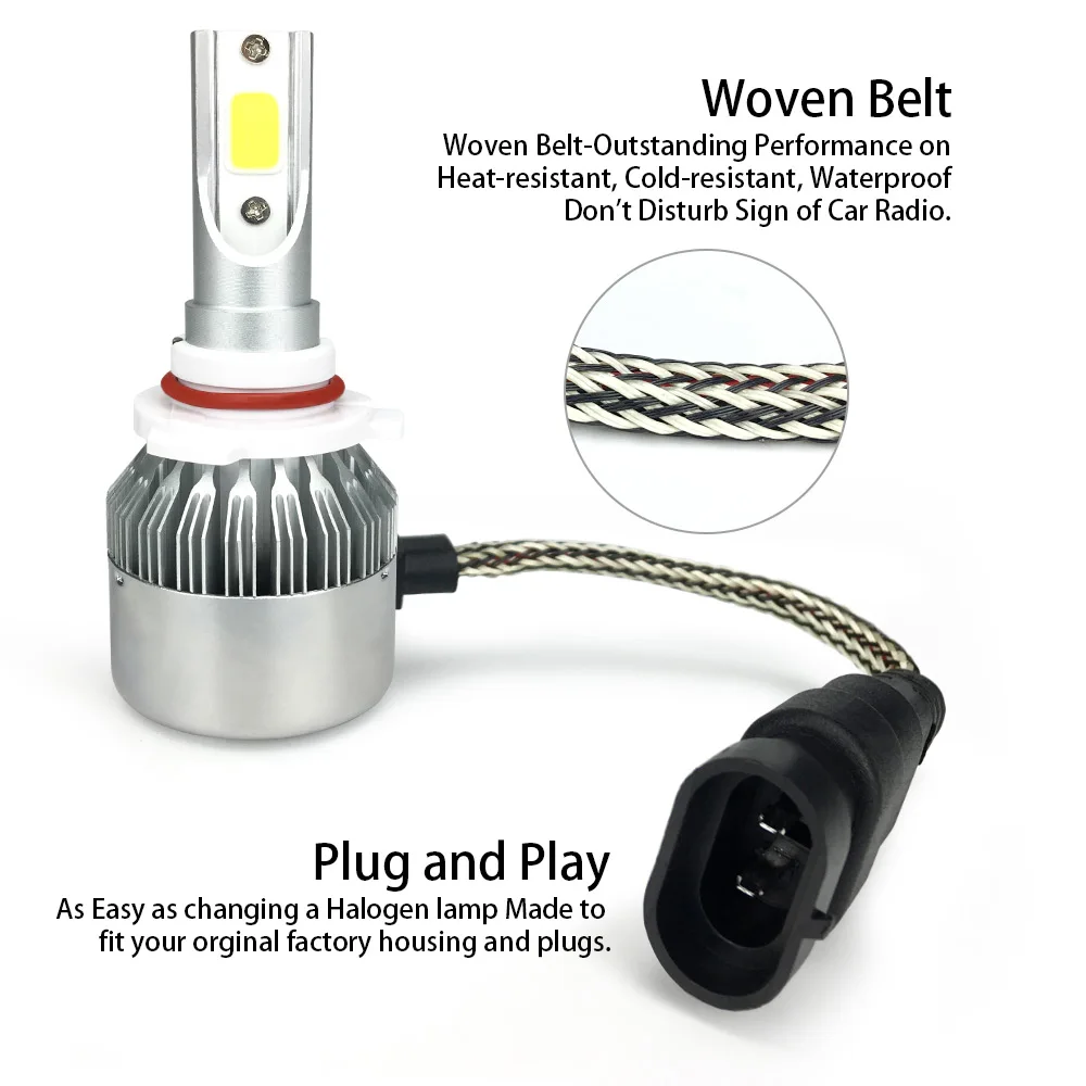 Zdatt H7 HB3 Led المصباح الكهربي للسيارات H4 توربو Canbus 12 فولت 72 واط عالية الطاقة مصباح 6000 كيلو 8000lm 9005 HB3 9006 HB4 H1 H4 H7led H11 #3