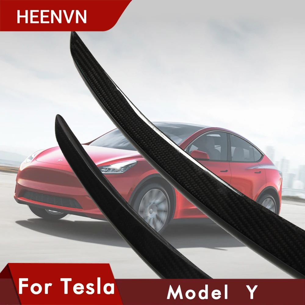 

NEWEST For Tesla Model Y 2021 Rear Trunk Lip Ture Carbon Fiber Wing Spoiler Car Styling Rear Trunk Spoiler Model Y Accessories