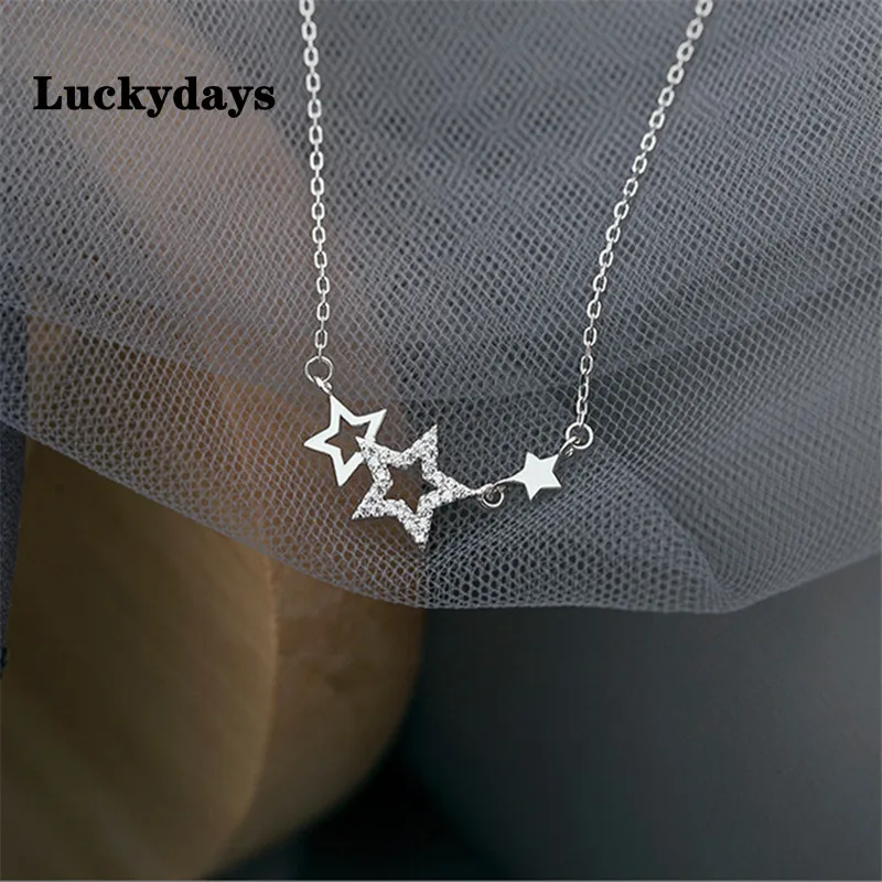 Xingyunday New Zircon Hollow Star Pendent Necklace For Women Girls Party Wedding 2021 Jewelry Choker