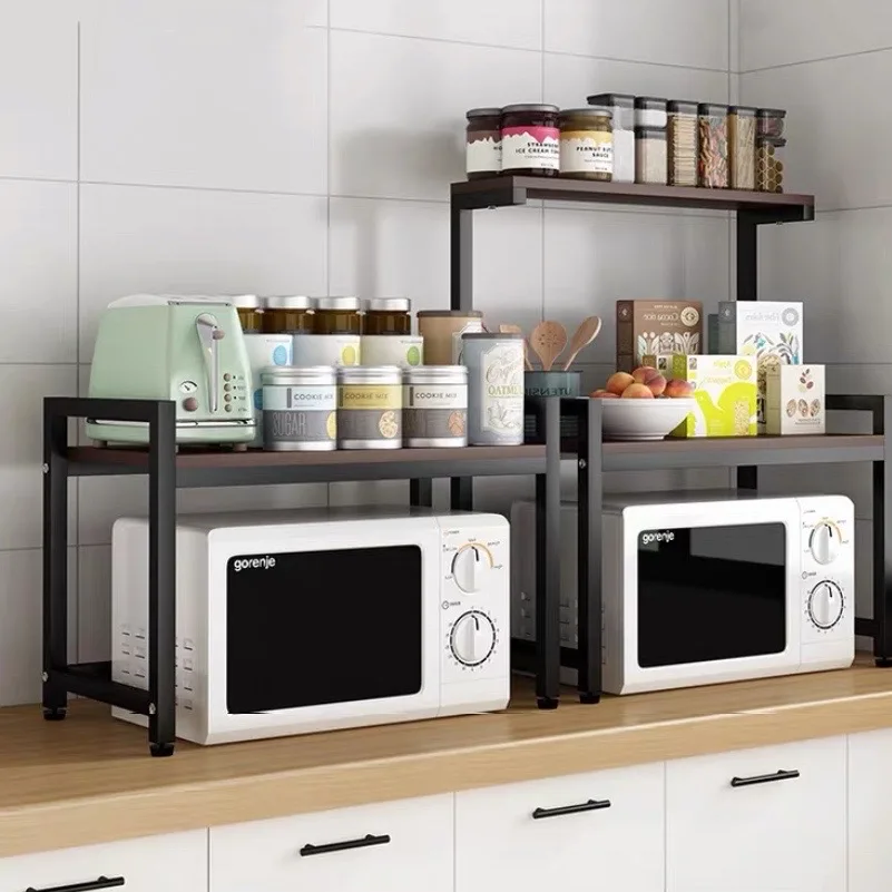 Rak Penyimpanan Dapur Rak Microwave Multi-lapis Rumah Tangga Rak Penyimpanan Desktop Rak Dapur Multifungsi