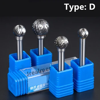 Jrealmer 1pcs Ronde Bal 6mm schacht Wolfraamcarbide Roterende Bramen Frees Rotary Tool Burr Rotary Dremel