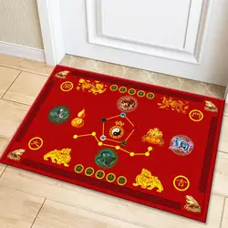 Fengshui-alfombra de cinco elementos para la puerta, tapete de Tai Chi, transferencia de dinero del Emperador de la buena fortuna, dios de la suerte, 2024