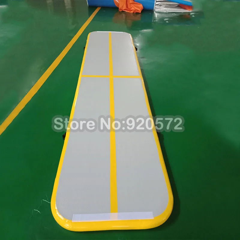 Estera de gimnasia inflable con pista de aire de 6M, 7M, 8M, estera de suelo plegable con bomba para Taekwondo, flotador de agua, entrenamiento de acampada