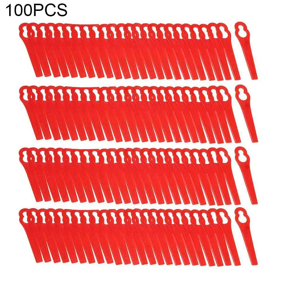 100pcs Plastic Grass Trimmer Replacement Blades Lawn Mower Blades for BOSCH Einhell Plastic Lawn Mower Gardening Tool