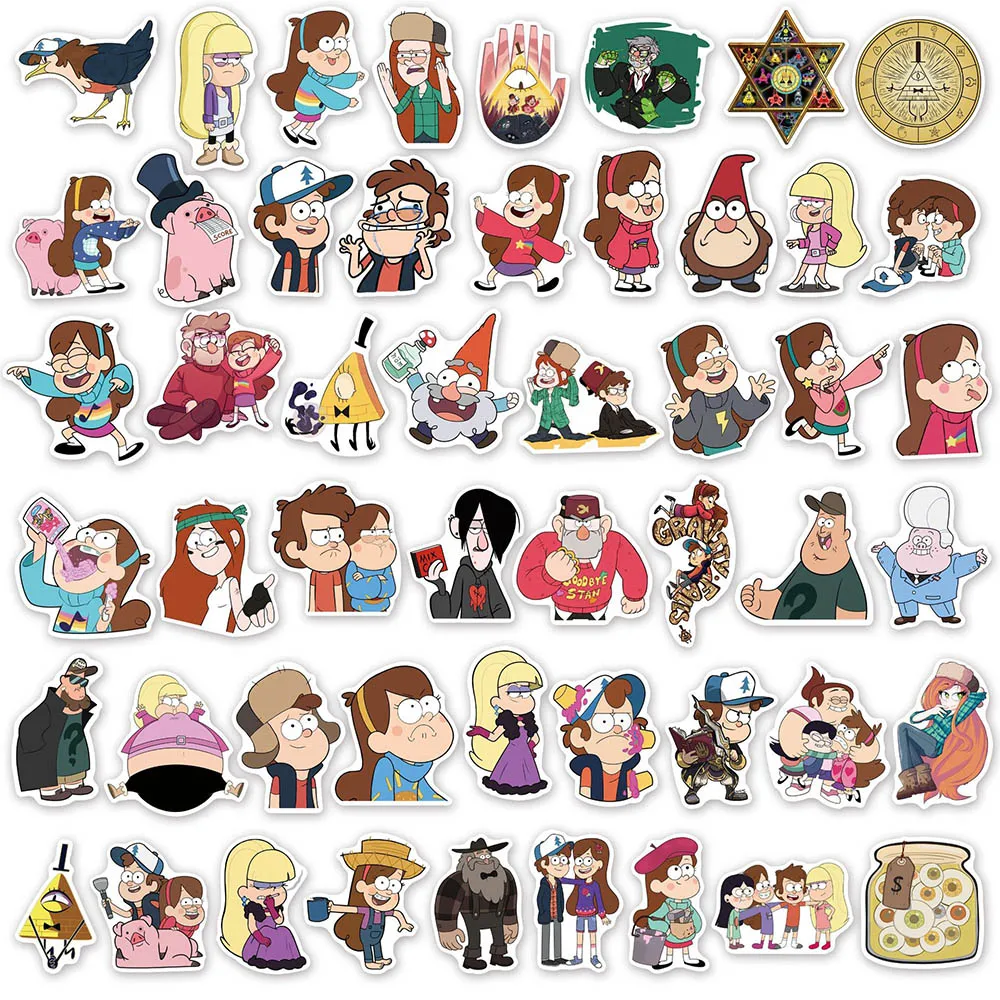 10/30/50PCS Disney Cute Cartoon Gravity Falls Anime Graffiti Stickers Laptop Phone Scrapbook Bike Car Decals Sticker For Kids