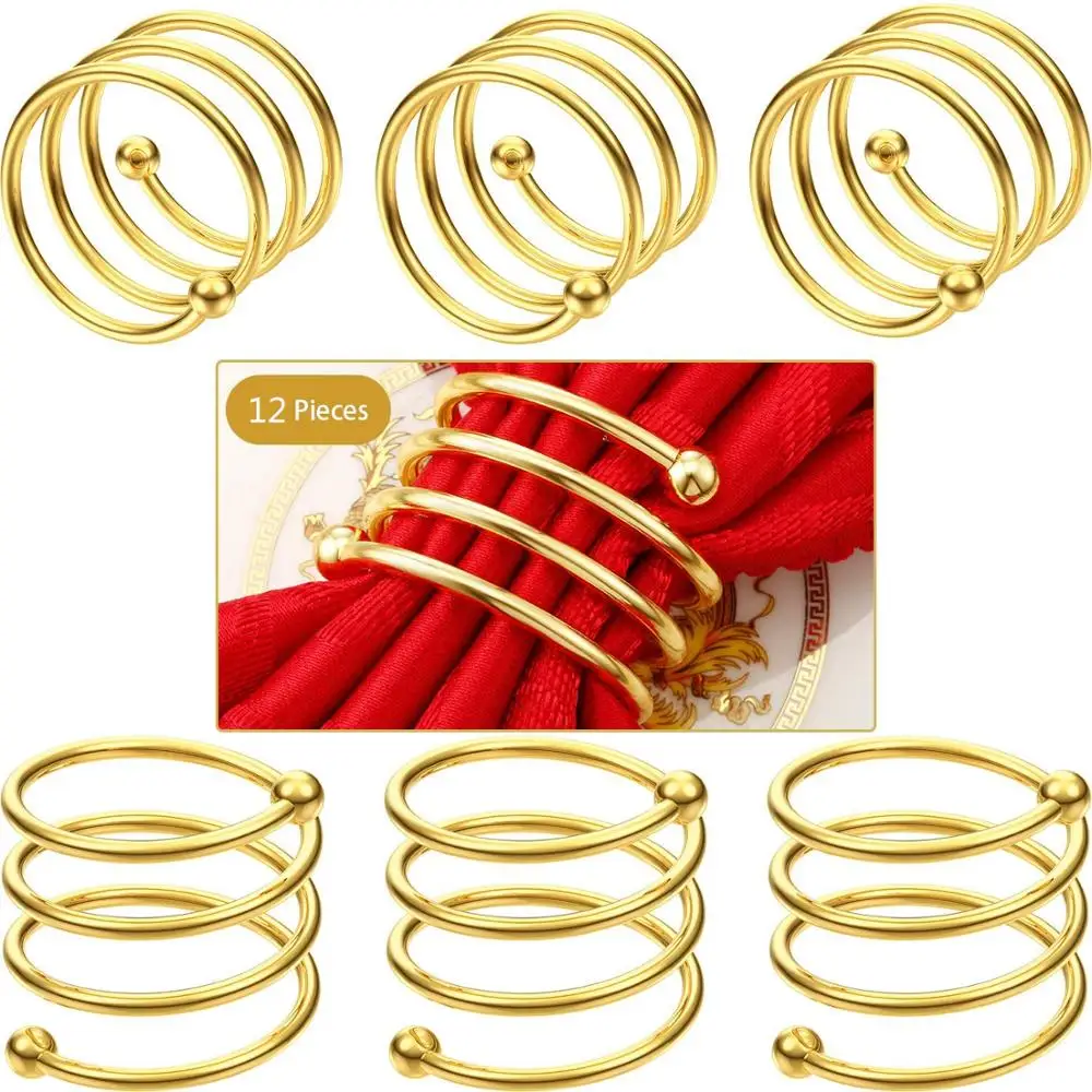 

12pcs/lot High-end napkin ring, wedding party supplies, table decoration, spring buckle