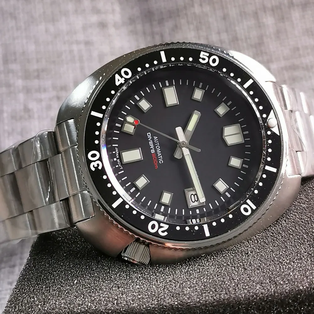 Kagawana-relojes mecánicos de lujo para buceo, pulsera de acero luminoso, anillo de bisel de 120 clics, corona de zafiro, 30bar, resistente al agua, 4,1